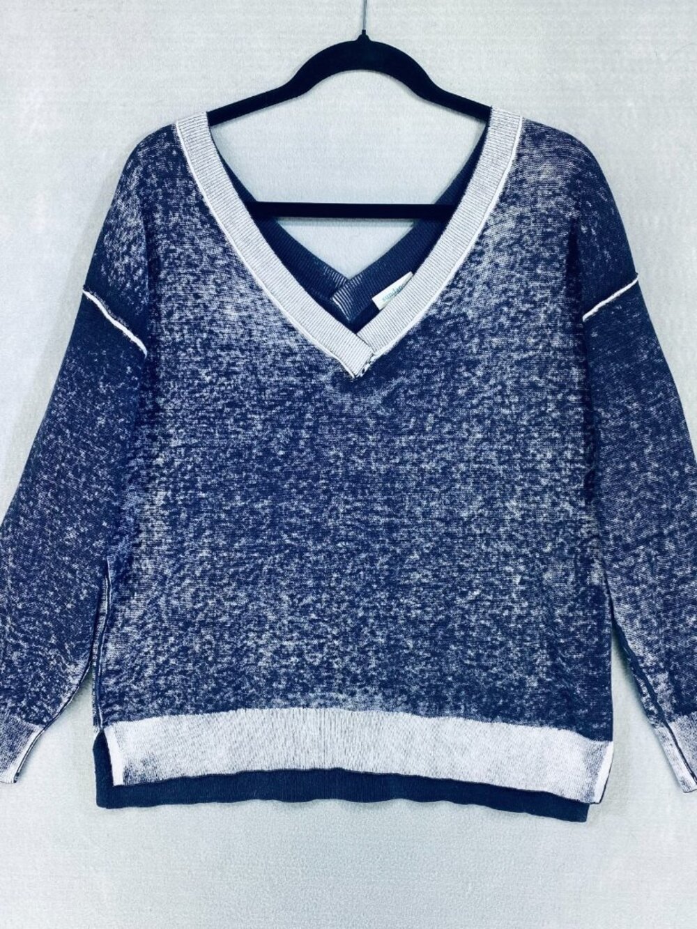 Sundance Top Womens L Blue Cotton Blouse Slouchy Boho Colorful Preppy